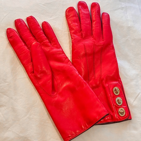 Coach Leather Cashmere Lined Gloves - Picture 3 of 4